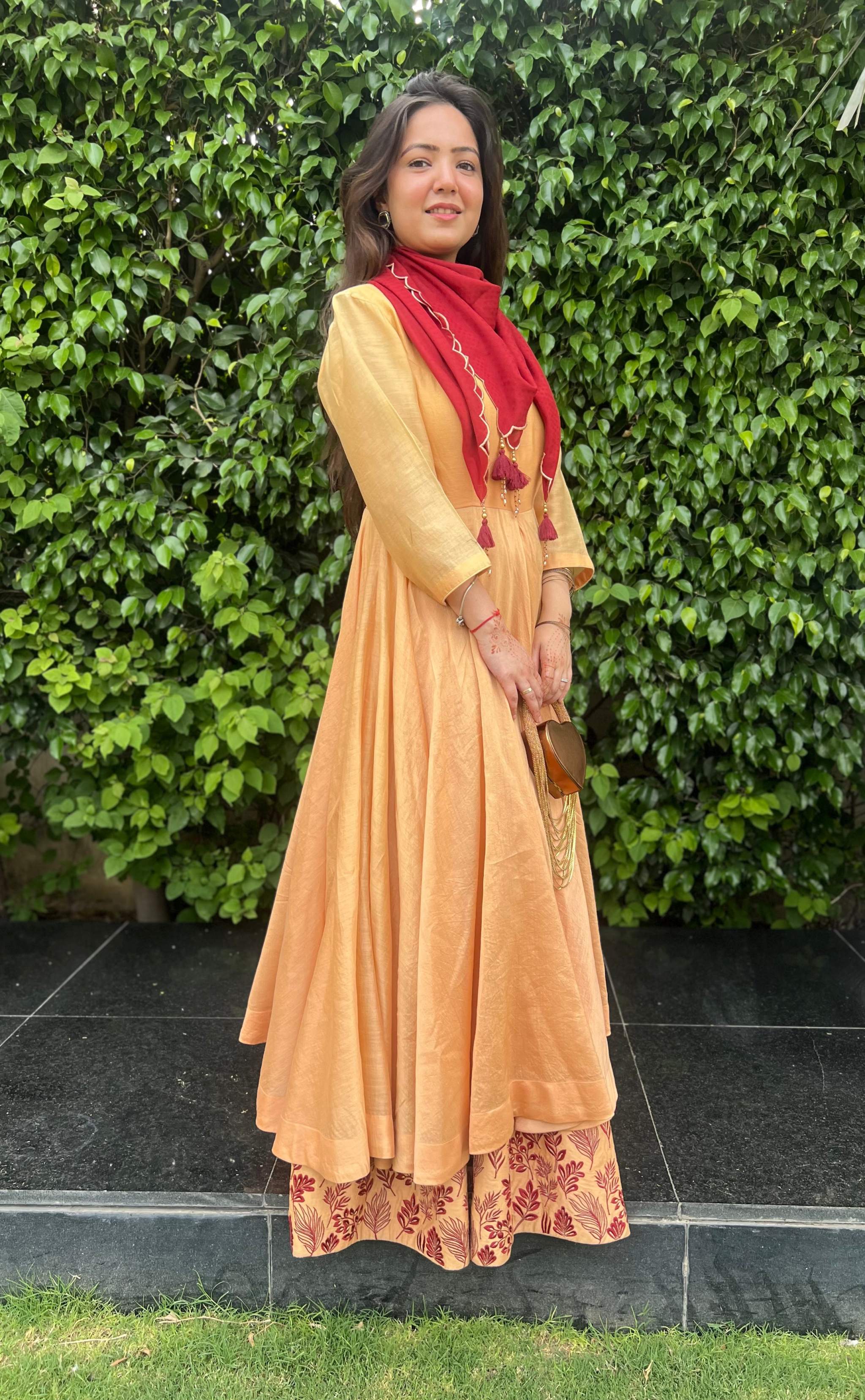 Anarkali Set Mustard Layered Anarkali Set - Tanya Guppta