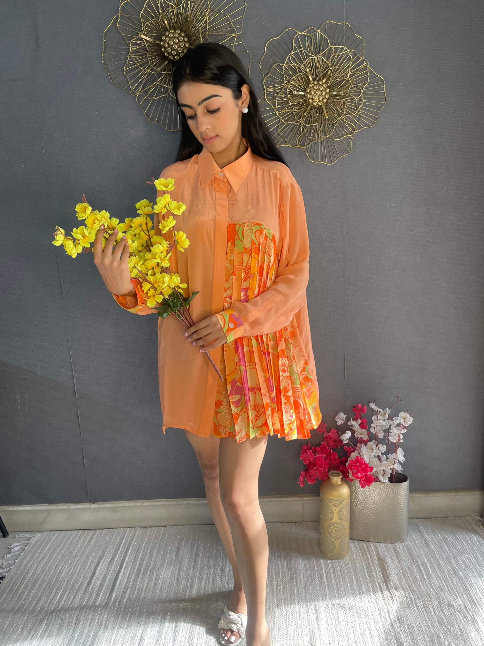 Shirt Dress Peach Voyage Shirt Dress | Tanya Guppta 