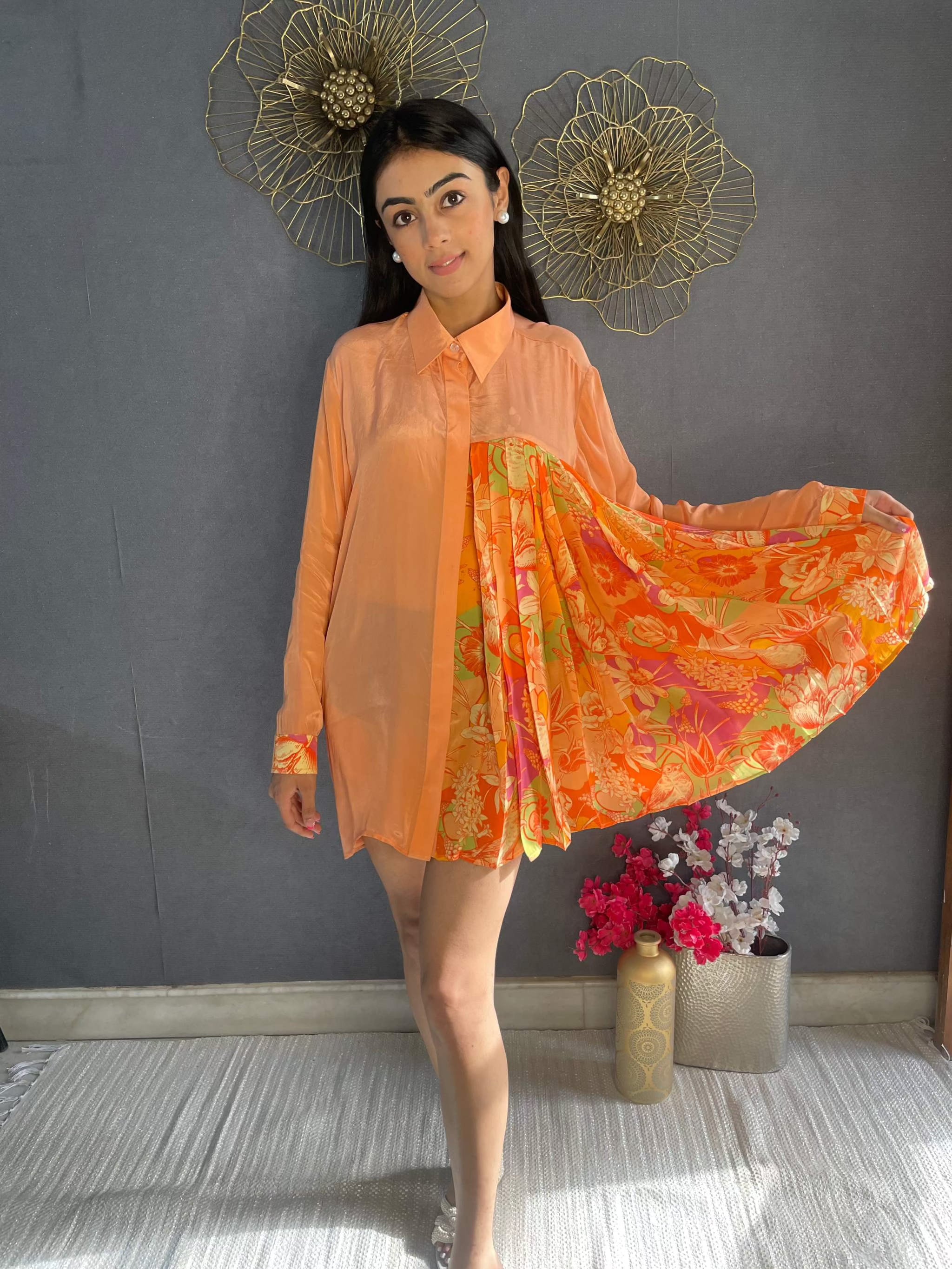 Shirt Dress Peach Voyage Shirt Dress | Tanya Guppta 