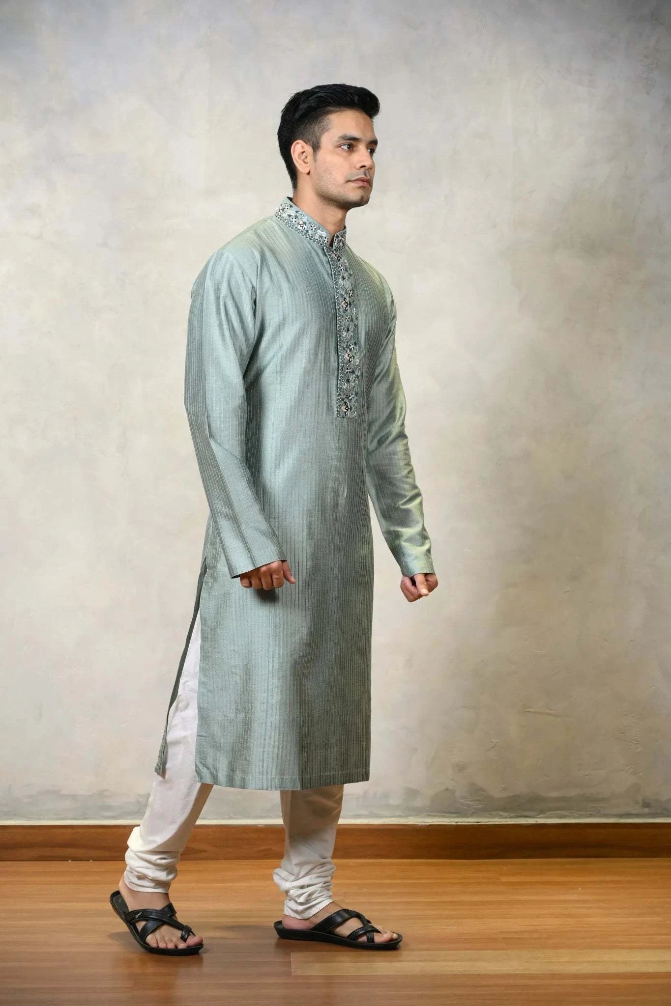 Kurta Pujama - Aquamarine kurta Set For Mens - Tanya Guppta 