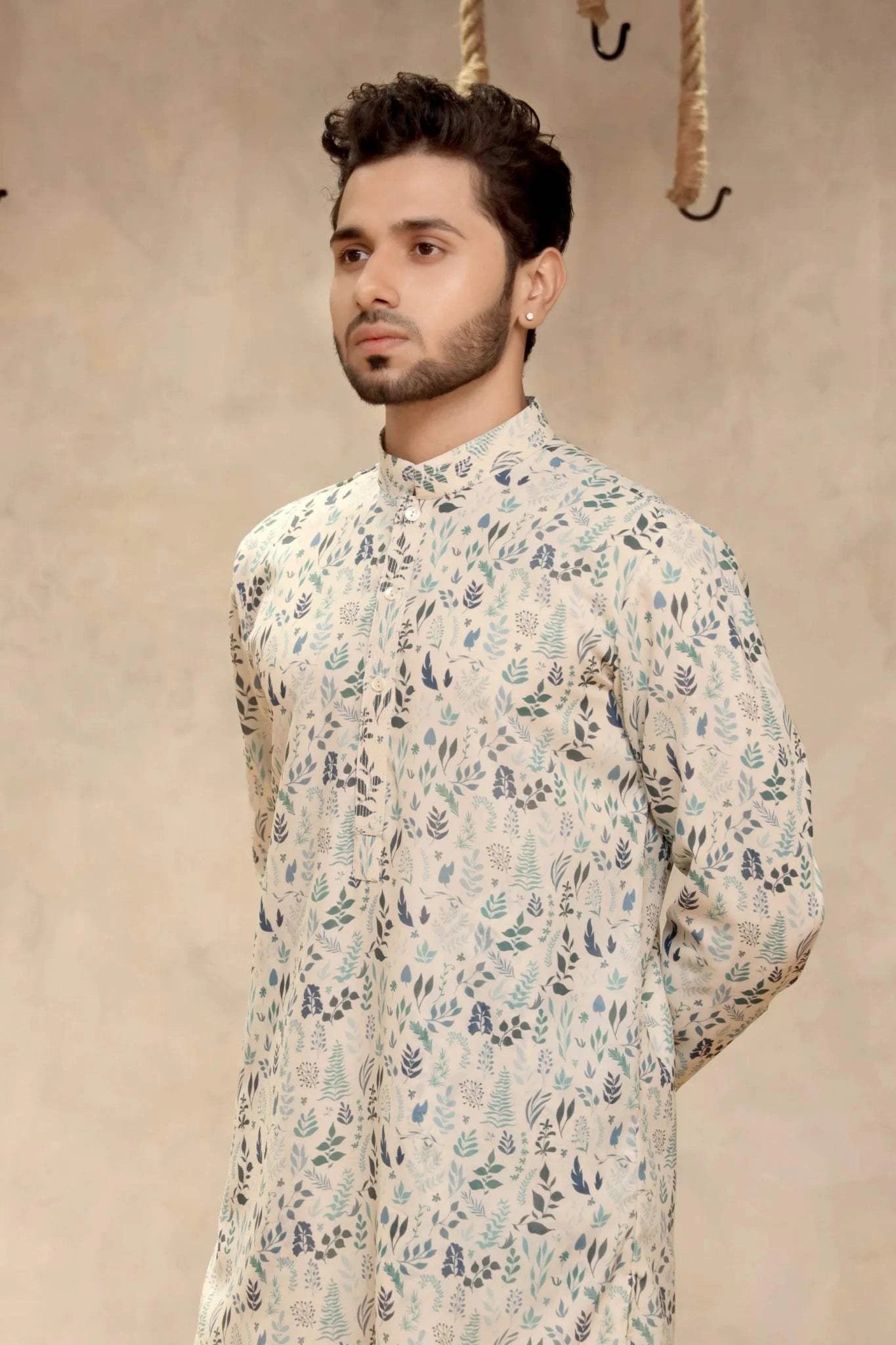 Georgette Kurta Skew Kurta Set - Menswear - Tanya Guppta 