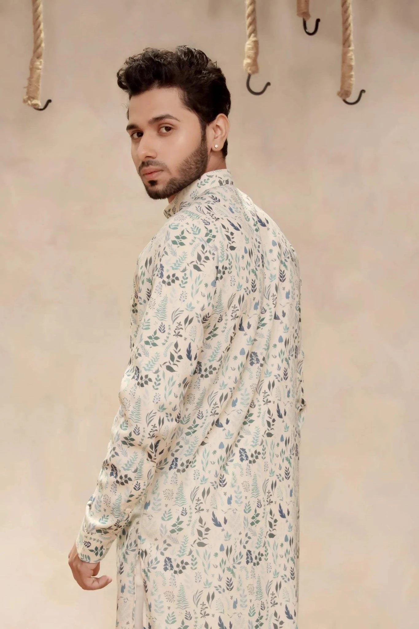 Georgette Kurta Skew Kurta Set - Menswear - Tanya Guppta 